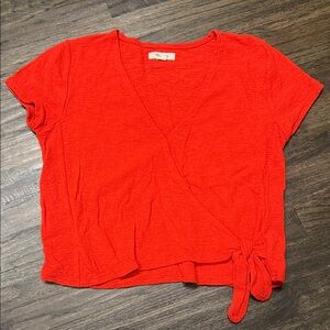 Madewell-Women's Red Wrap Top
